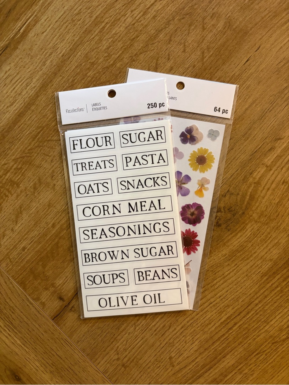 Sticker Bundle: Recollections White Pantry Labels + Flower Stickers